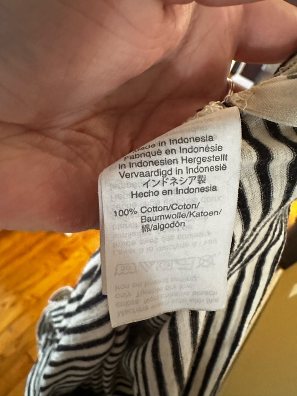 Madewell Whisper Cotton V-Neck Pocket Tank Top Striped Black White Medium - Picture 9 of 10